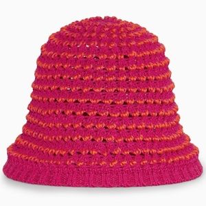 COS crochet bucket hat in pink/orange